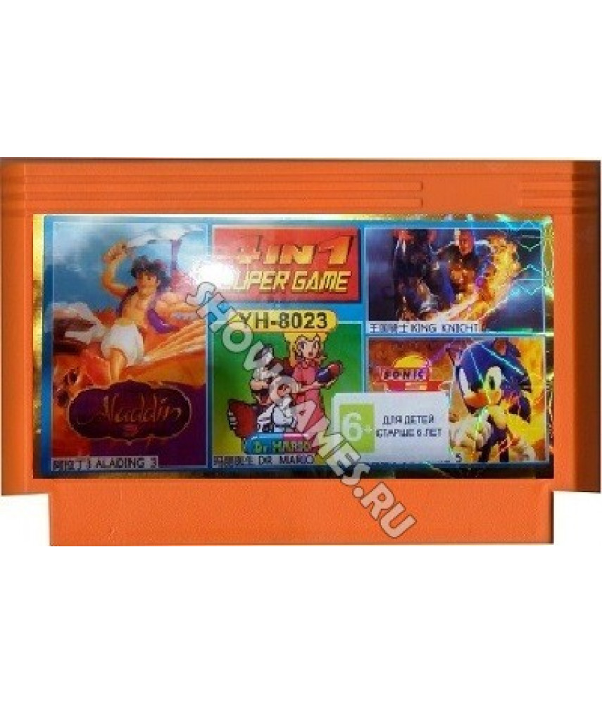 Сборник игр для Денди 8 Бит [4 в 1] - Aladdin 3 / Sonic 5 / Dr. Mario / King Knight