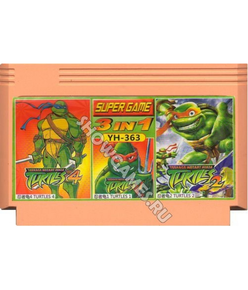 Сборник игр для Денди 8 Бит [3 в 1] - Turtles 1 / Turtles 2 / Turtles 4