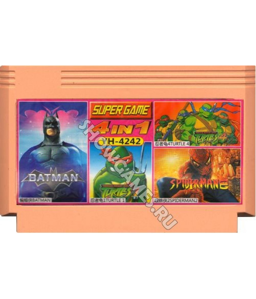 Сборник игр для Денди 8 Бит [4 в 1] - Batman / Turtles 1 / Spider Man / Turtles 4