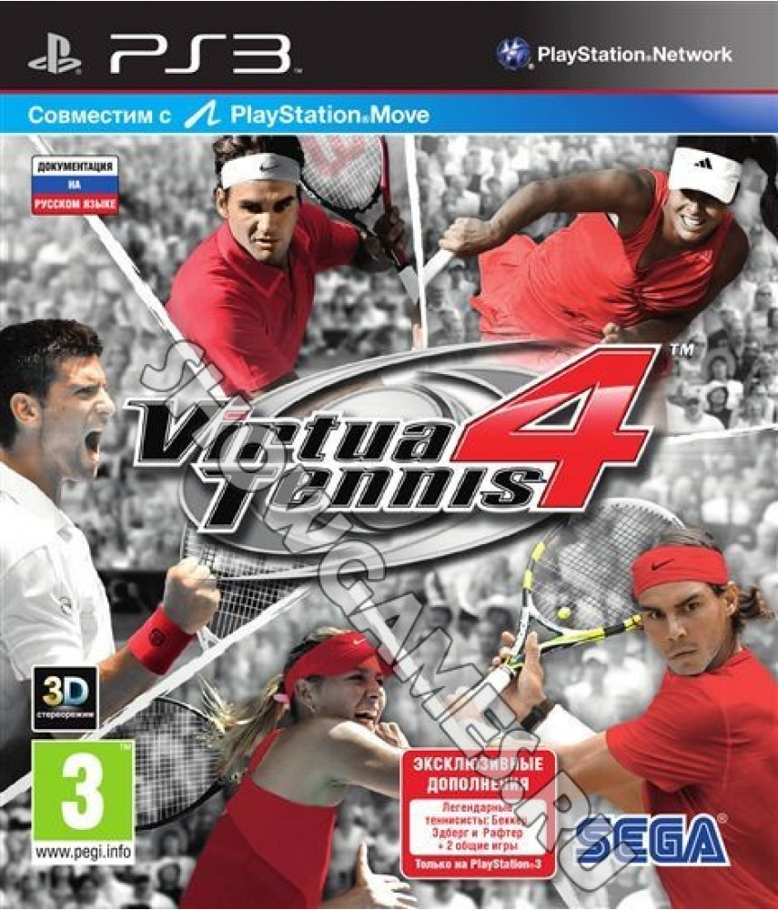 Virtua Tennis 4 (с поддержкой PS Move) [PS3] - Б/У