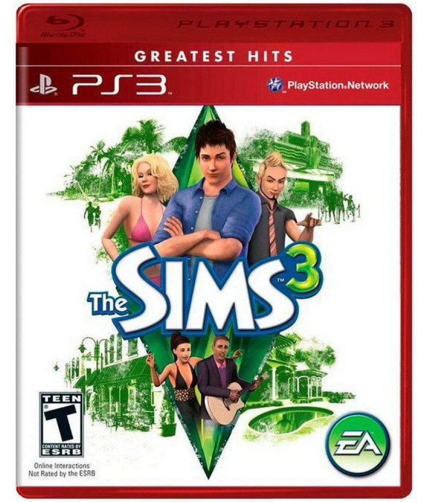 Диск Sims 3 для Playstation 3 (PS3). В игре меню и субтитры на русском языке.