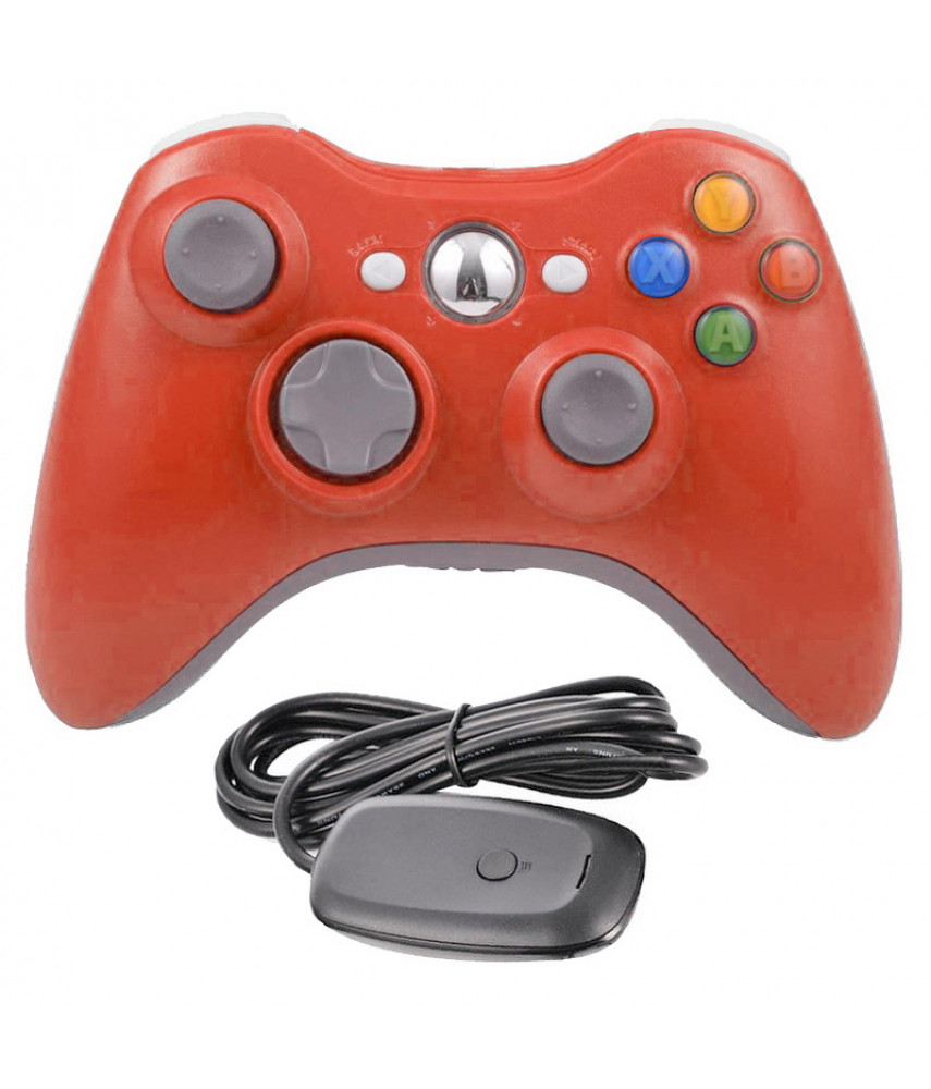 Геймпад беспроводной для Xbox 360 + ресивер (красный)