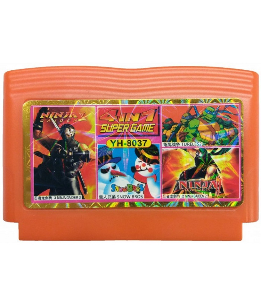 Сборник игр для Денди 8 Бит [4 в 1] Ninja Gaiden 2, 3 / Snow Brother / Turtles 2