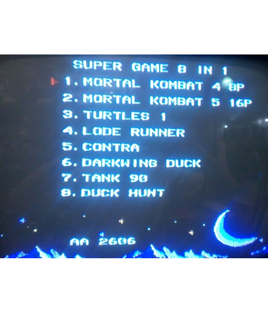 Сборник игр для Денди 8 в 1 (AA-2606) - MK 4, 5/Turtles 1/Lode Runer/Darkwing Duck/Contra/Tank 90/Duck Hunt