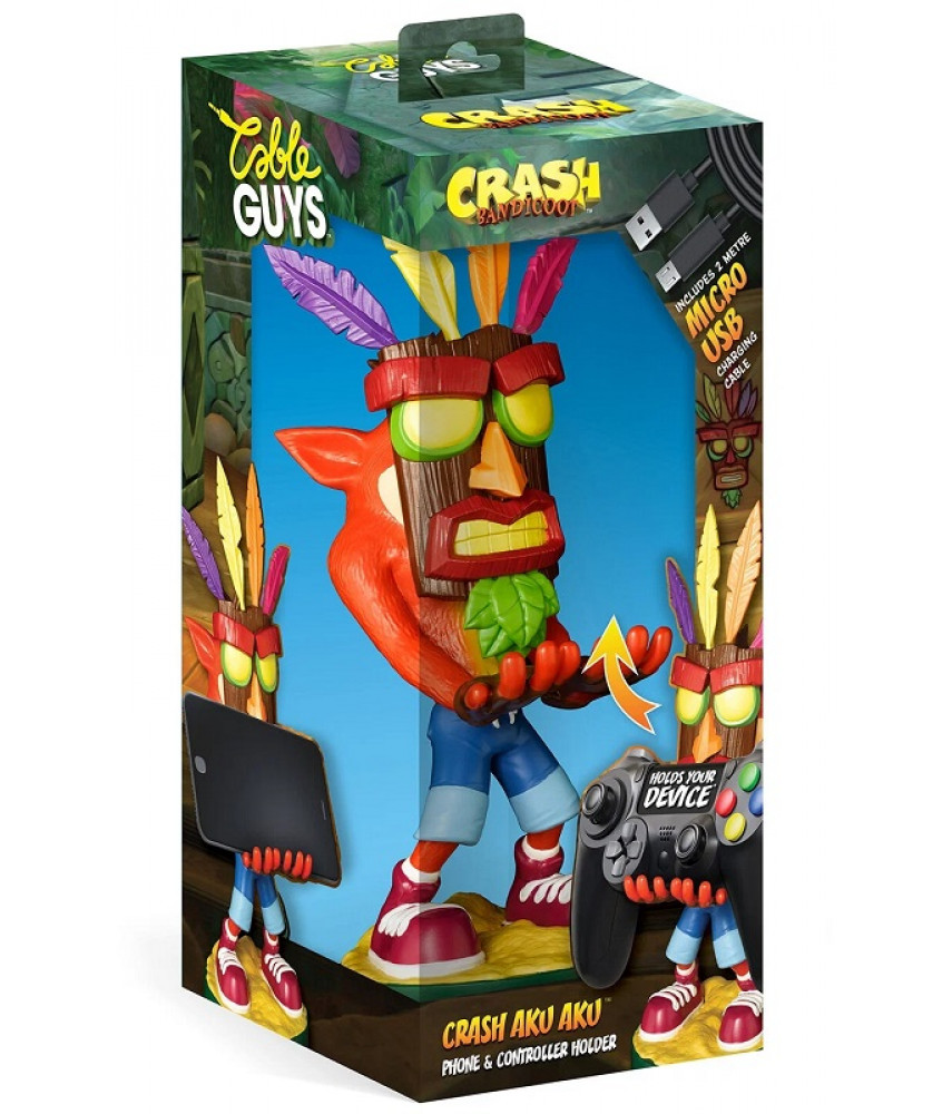 Фигурка подставка Crash Bandicoot Crash Aku Aku Cable Guys для геймпада / телефона (893476)