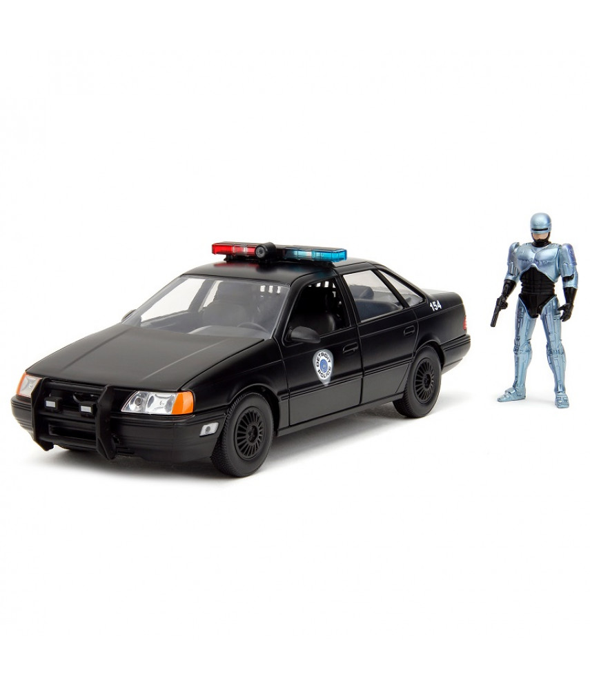 Модель машинки с фигуркой Hollywood Rides 1:24 1986 Ford Taurus with Robocop figure 33743 (Jada Toys)