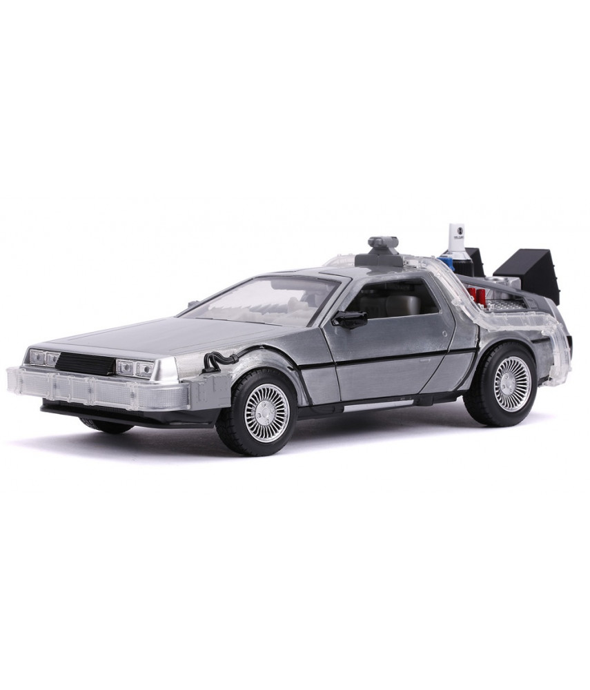 Модель Машинки Hollywood Rides Back to the Future 2 1:24 Time Machine Primer Brushed Raw Metal (31468)