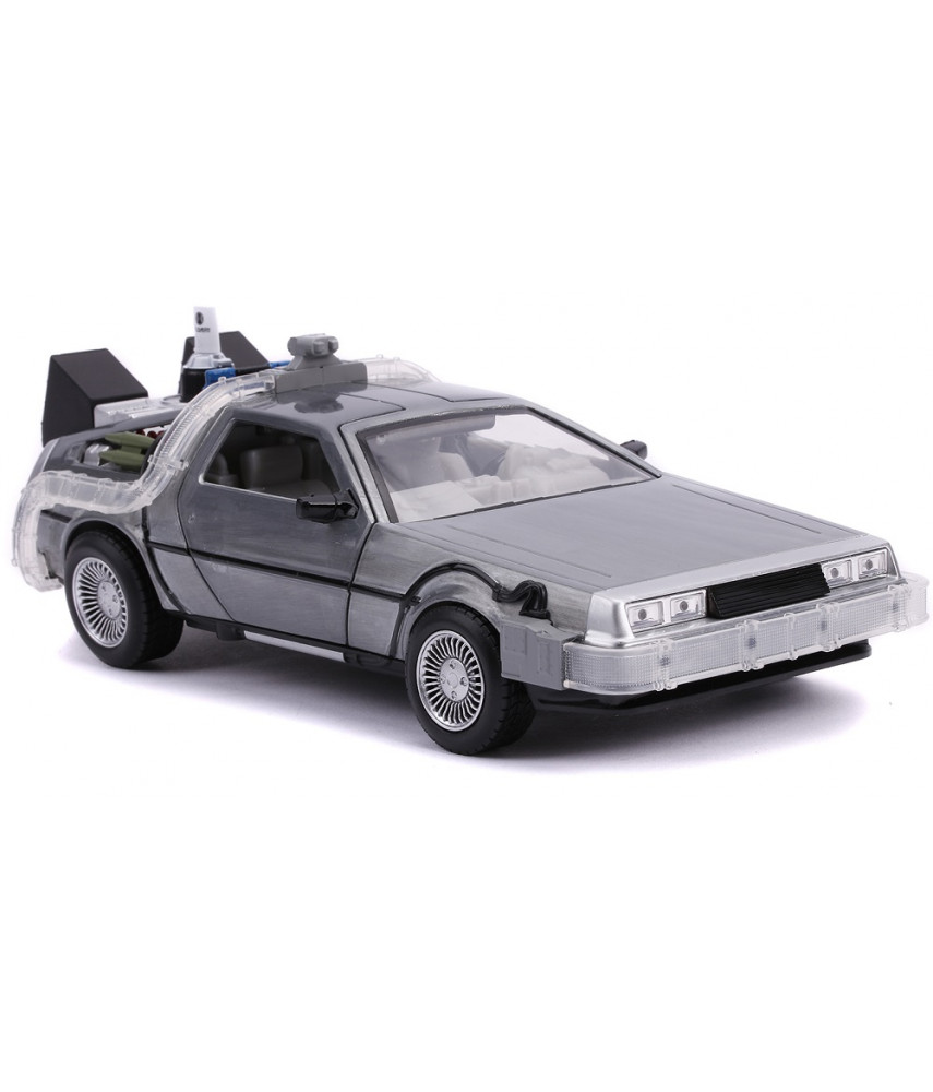 Модель автомобиля Jada Toys Hollywood Rides Back to the Future 2 - Time Machine Primer Brushed Raw Metal (1:24) 31468