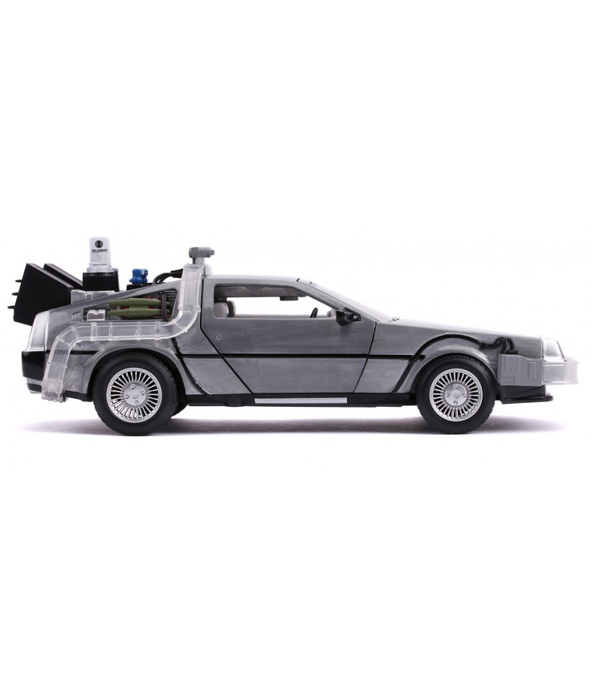 Модель автомобиля Jada Toys Hollywood Rides Back to the Future 2 - Time Machine Primer Brushed Raw Metal (1:24) 31468