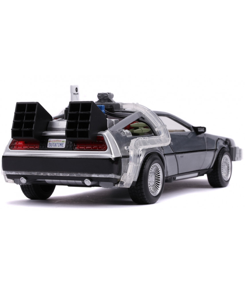 Модель автомобиля Jada Toys Hollywood Rides Back to the Future 2 - Time Machine Primer Brushed Raw Metal (1:24) 31468