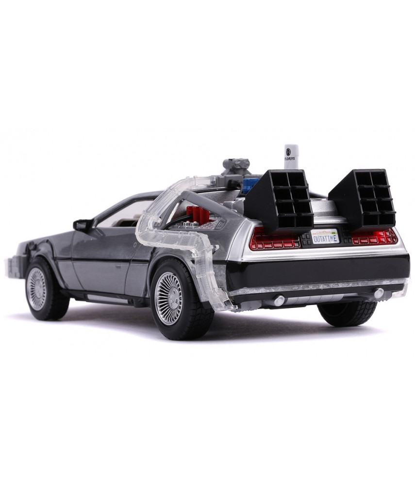 Модель автомобиля Jada Toys Hollywood Rides Back to the Future 2 - Time Machine Primer Brushed Raw Metal (1:24) 31468