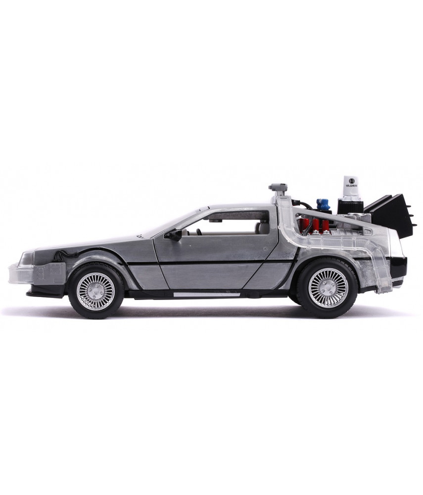 Модель автомобиля Jada Toys Hollywood Rides Back to the Future 2 - Time Machine Primer Brushed Raw Metal (1:24) 31468