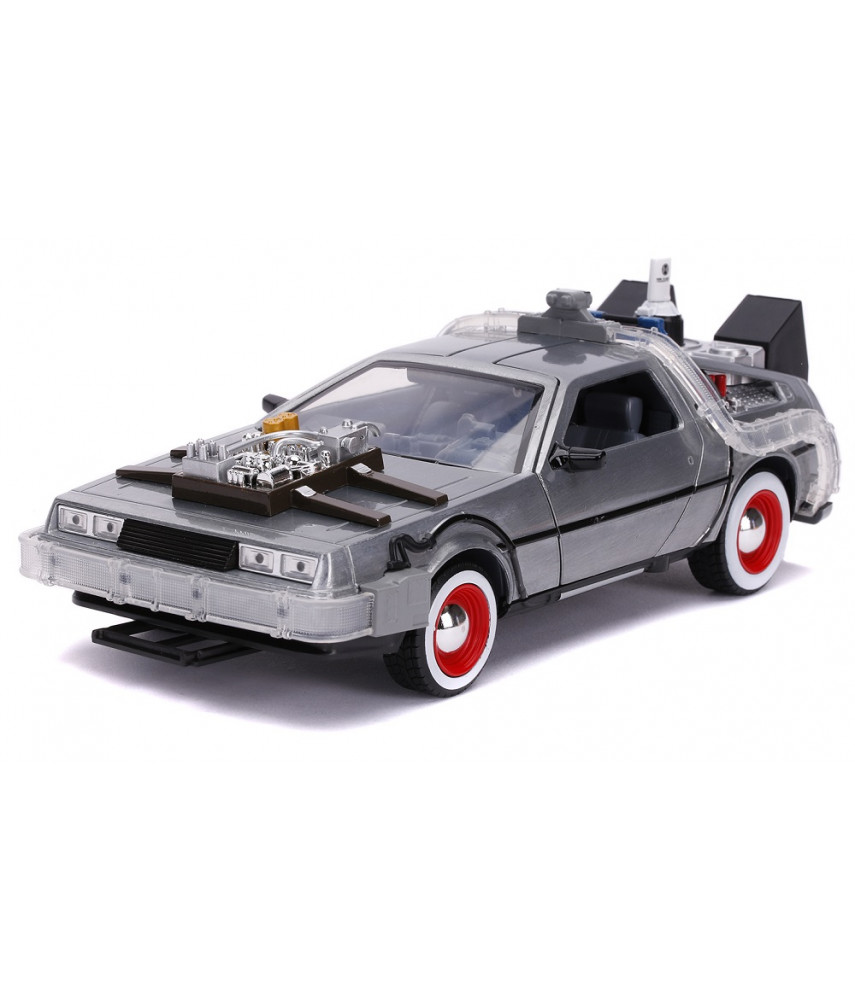 Модель Машинки Hollywood Rides Back to the Future 3 1:24 Time Machine Primer Brushed Raw Metal (32166)