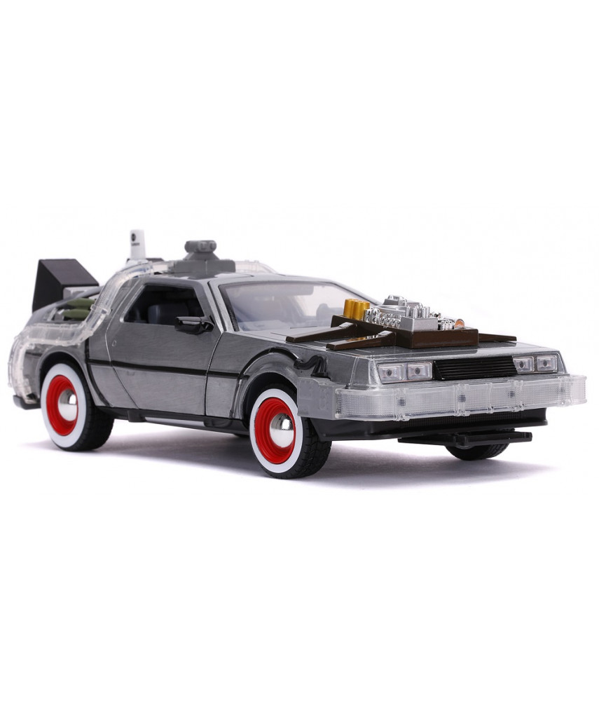 Модель автомобиля Jada Toys Hollywood Rides Back to the Future 3 - Time Machine Primer Brushed Raw Metal (1:24) 32166