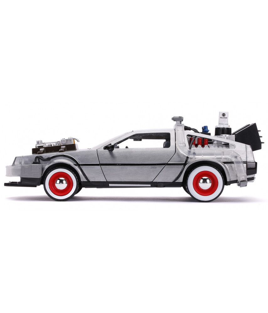 Модель автомобиля Jada Toys Hollywood Rides Back to the Future 3 - Time Machine Primer Brushed Raw Metal (1:24) 32166