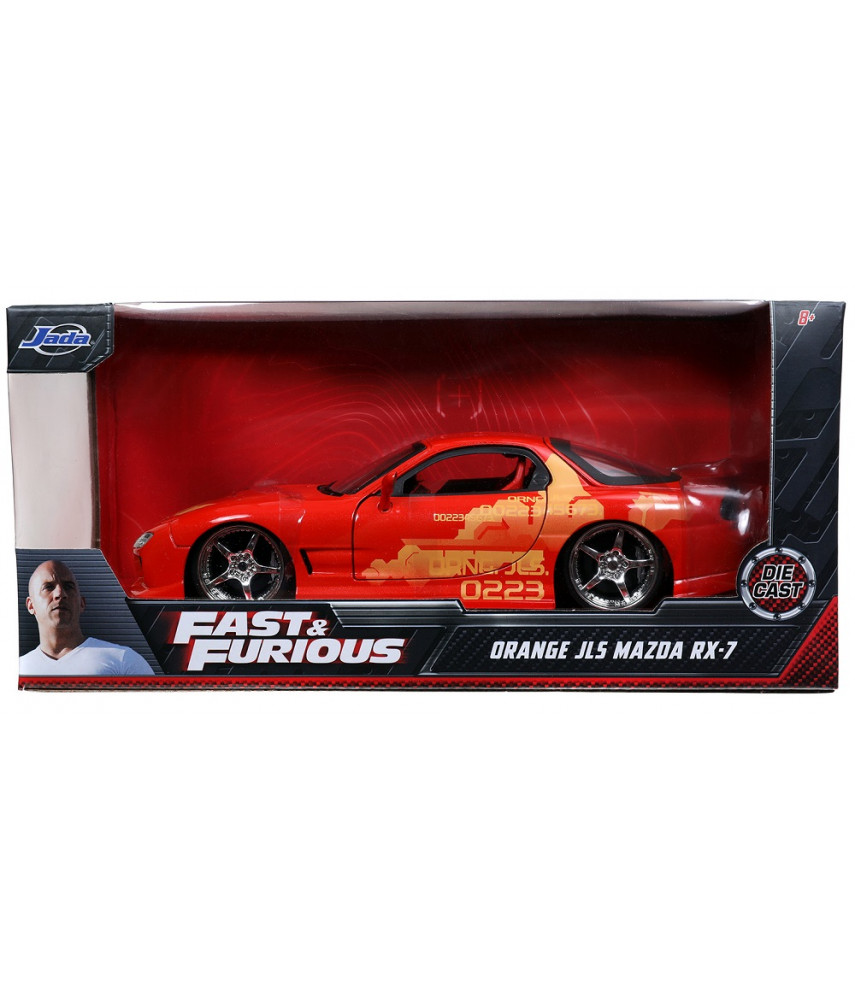 Модель автомобиля Jada Toys Fast & Furious - 1993 Mazda RX-7 Orange Julius's JLS (1:24) 30747