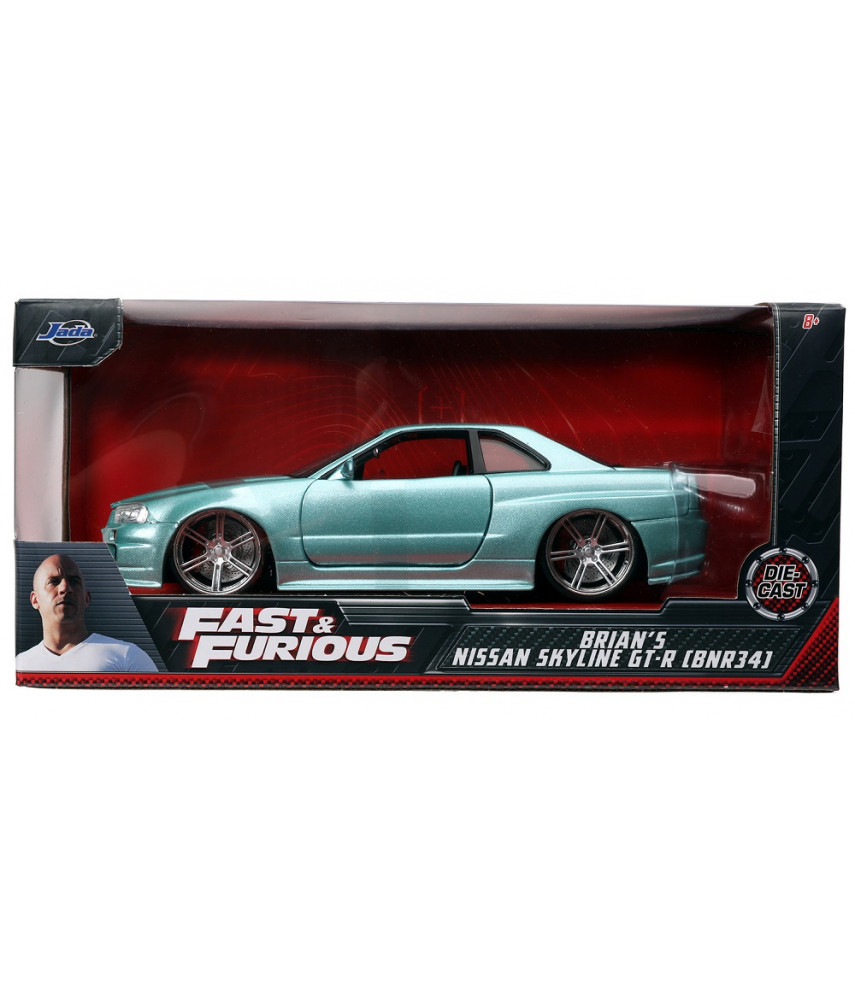 Модель автомобиля Jada Toys Fast & Furious - 2002 Nissan Skyline GT-R (R34) (1:24) 32608