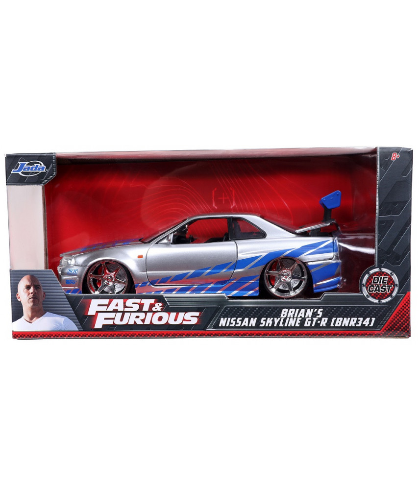Модель автомобиля Jada Toys Fast & Furious - 2002 Nissan Skyline GT-R R34 (1:24) 97158