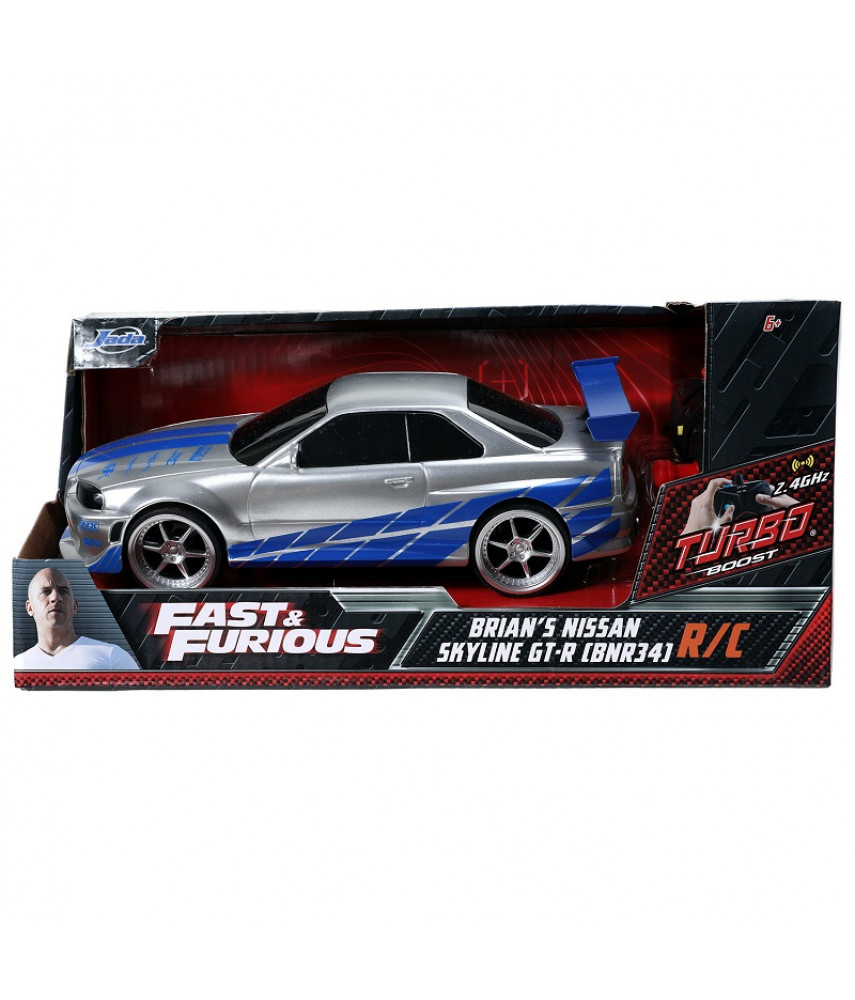 Радиоуправляемая модель машинки Jada Toys Fast & Furious - R/C 2002 Nissan Skyline GT-R (BNR34) (1:24) 99371