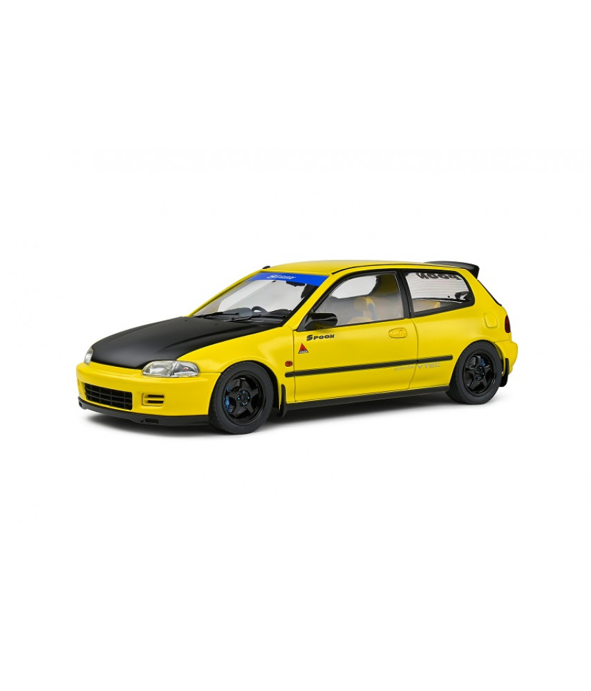 Модель автомобиля 1:18 Honda Civic (EG6) Spoon Version Yellow Carnival 1991 (Solido)