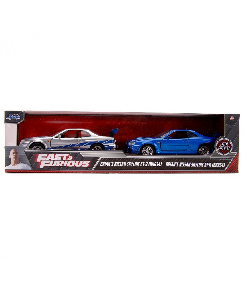 Набор машинок Jada Toys Fast & Furious - Brian's Nissan Skyline GTR R34 Silver/Blue (31980)