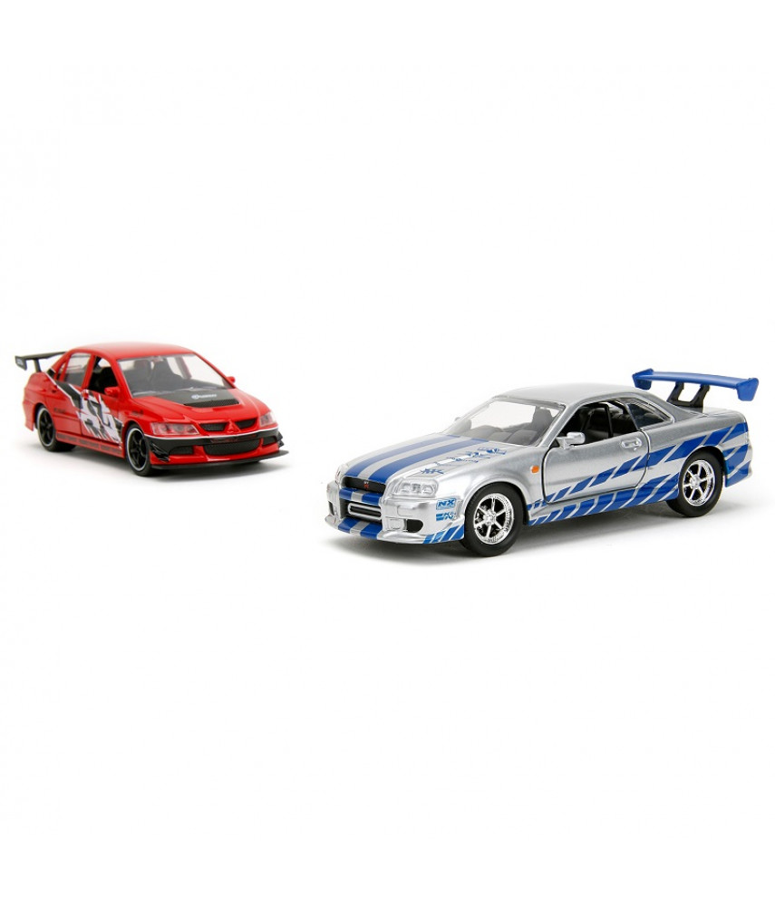 Набор машинок Jada Toys Fast & Furious - Mitsubishi Lancer Evolution IX / Nissan Skyline GTR R34 (34256)