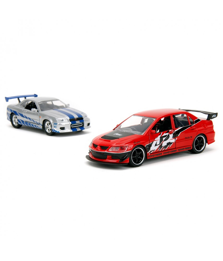 Набор машинок Jada Toys Fast & Furious - Mitsubishi Lancer Evolution IX / Nissan Skyline GTR R34 (34256)