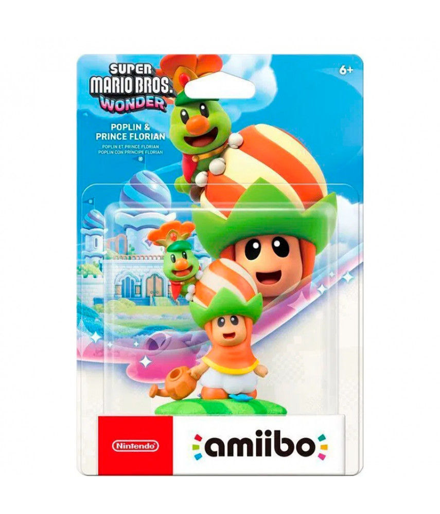 Фигурка Amiibo Поплин и принц Флориан / Poplin & Prince Florian (Super Mario Bros. Wonder Collection)