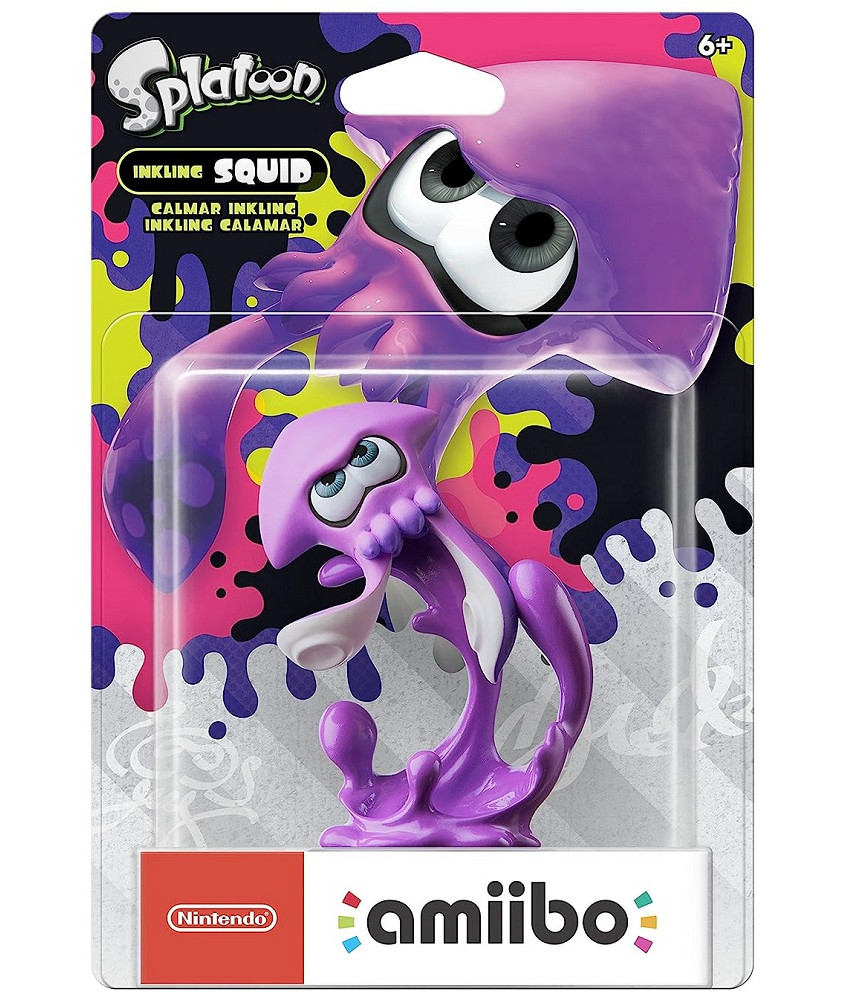 Фигурка Амибо Инклинг-кальмар Неоново-фиолетовый / Inkling Squid Neon Purple из коллекции Splatoon (Amiibo)
