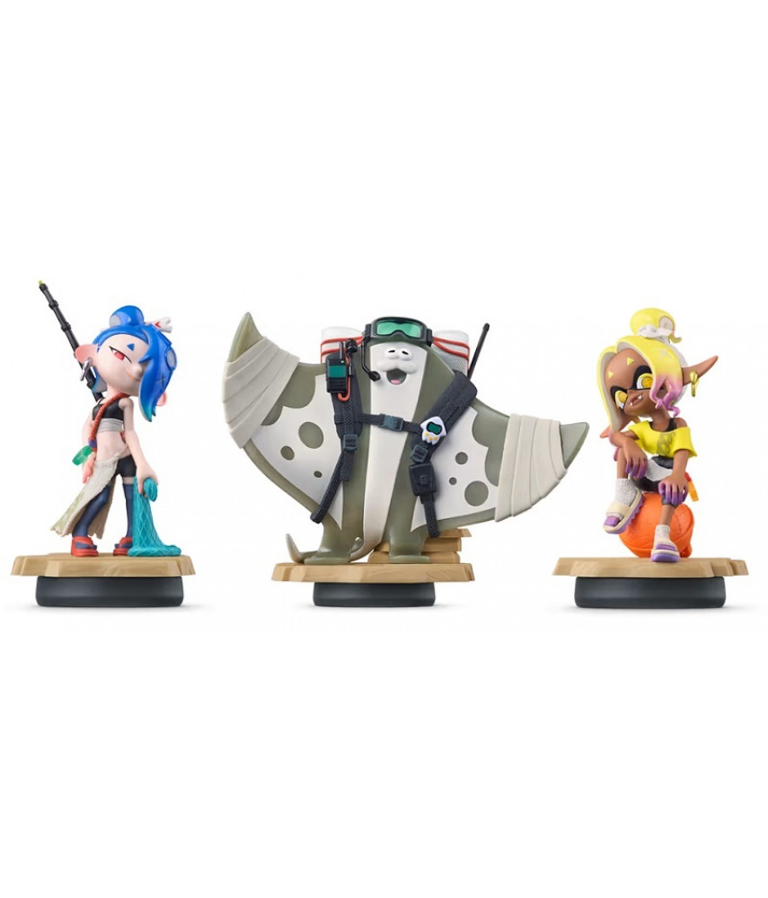 Набор интерактивных фигурок Amiibo Deep Cut: Shiver, Big Man, Frye (Splatoon Raiders)