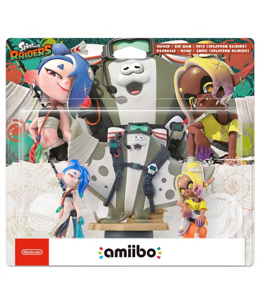 Набор интерактивных фигурок Amiibo Deep Cut: Shiver, Big Man, Frye (Splatoon Raiders)