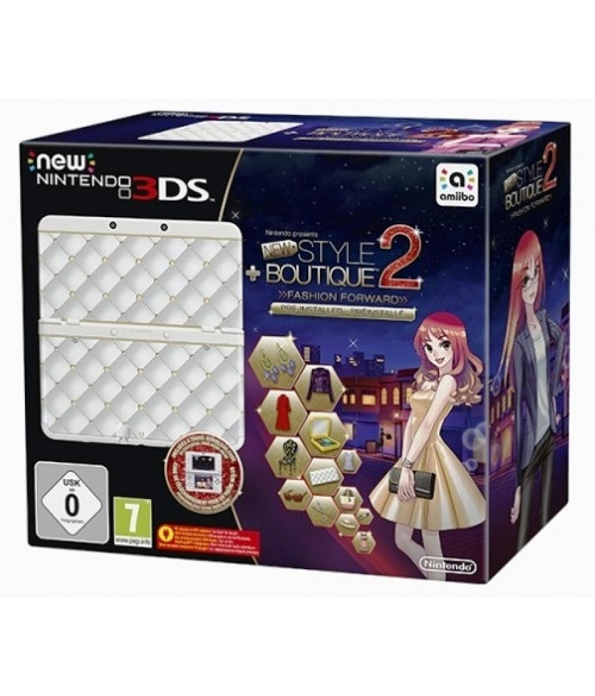 New Nintendo 3DS White + Игра New Style Boutique 2 + Декоративная крышка