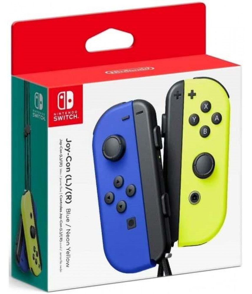 Набор 2-а контроллера Joy-Con для Nintendo Switch (синий / неоновый желтый)