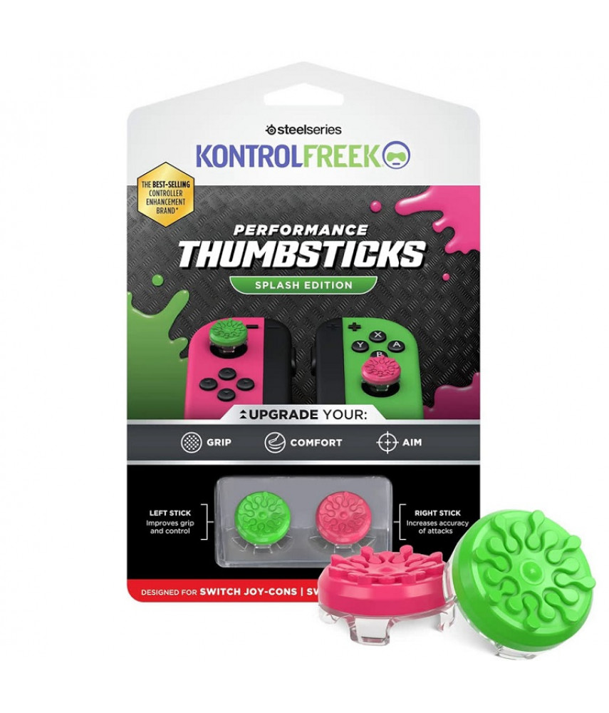 Насадки на стики KontrolFreek Performance Thumbsticks Splash Edition для Nintendo Switch Joy-Con Насадки на стики KontrolFreek Performance Thumbsticks Splash Edition для Nintendo Switch Joy-Con