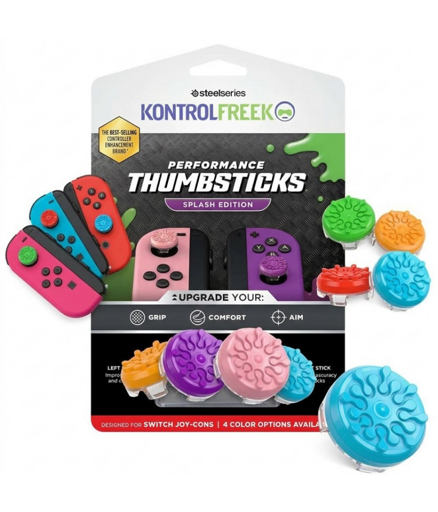 Насадки на стики KontrolFreek Performance Thumbsticks Splash Edition для Nintendo Switch Joy-Con Насадки на стики KontrolFreek Performance Thumbsticks Splash Edition для Nintendo Switch Joy-Con