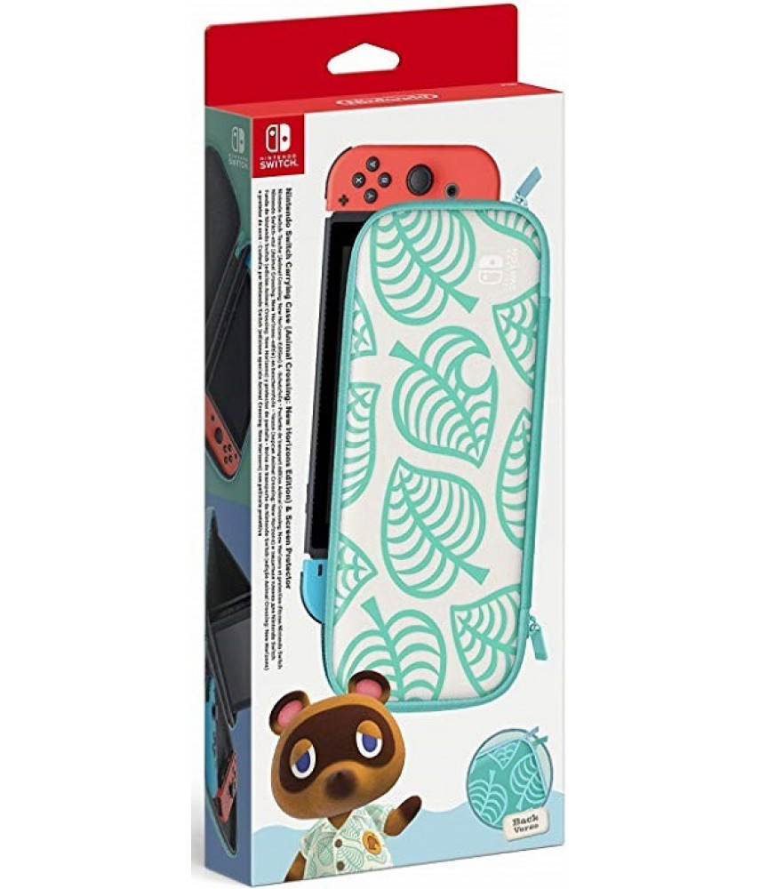 Чехол в стиле Animal Crossing New Horizons и защитная плёнка для Nintendo Switch