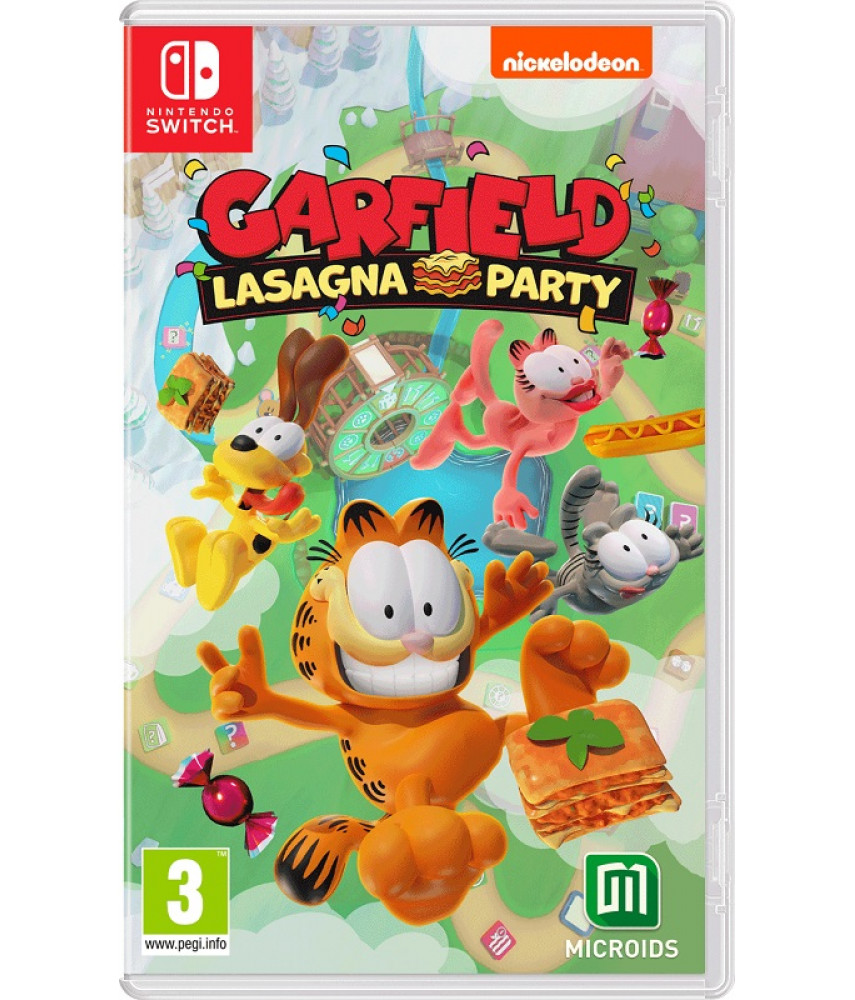 Игра Garfield Lasagna Party для Nintendo Switch. Меню и субтитры на русском языке.