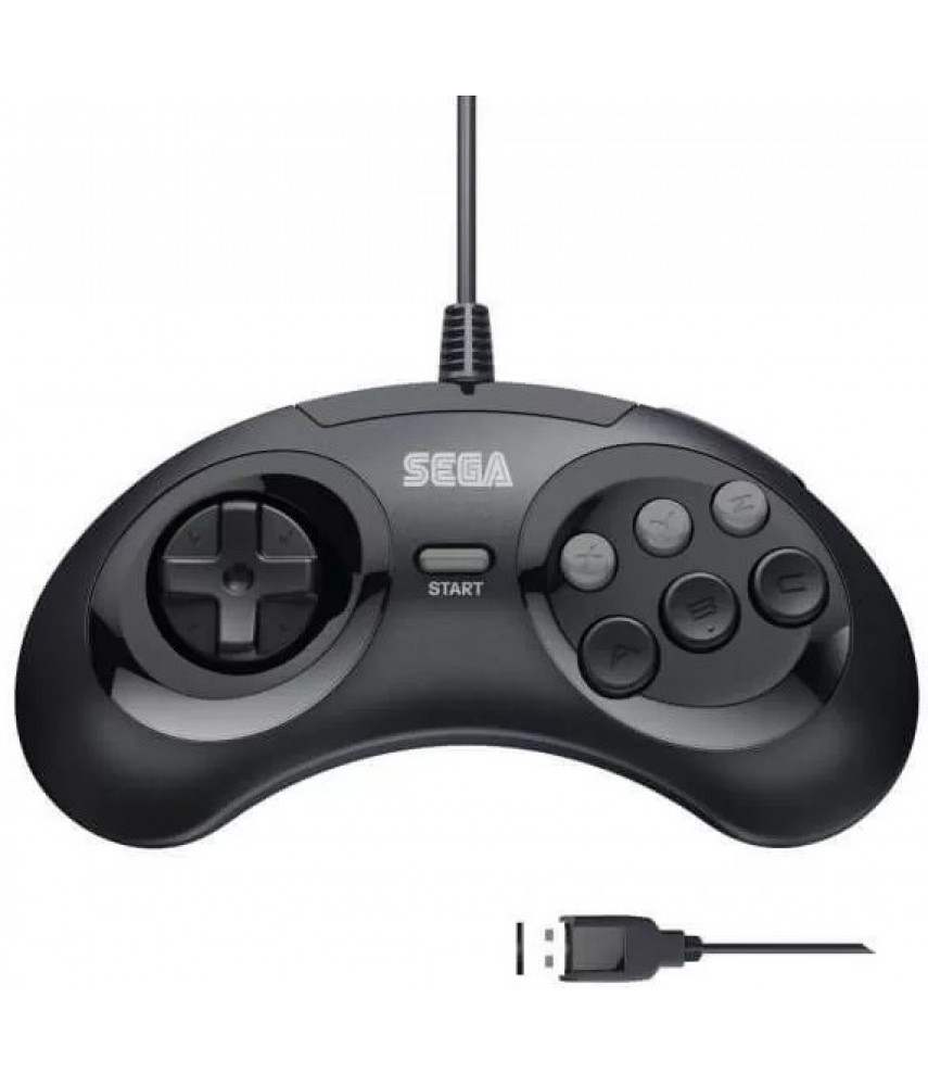 Геймпад проводной Sega Mega Drive 6 Button Arcade PAD with USB Retro-Bit (SKU-1134775) (PC/PS3/Switch/Mega Drive Mini) для ПК