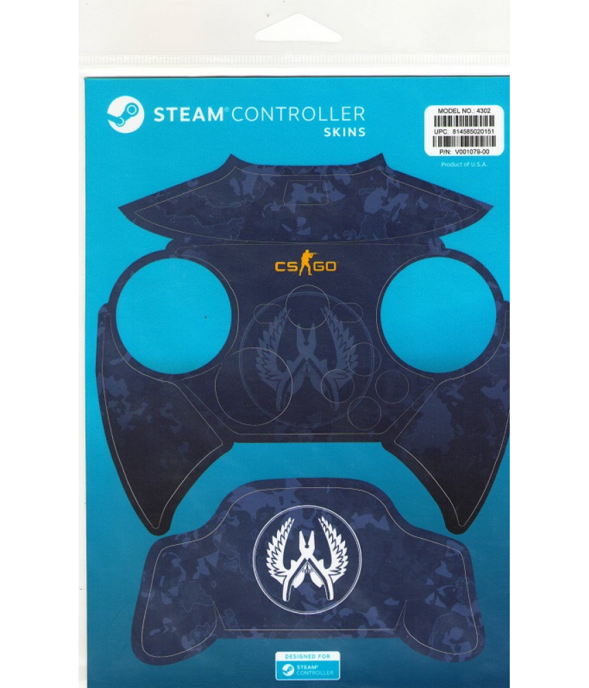 Комплект пластиковых накладок CSGO Blue Camo для Steam Controller