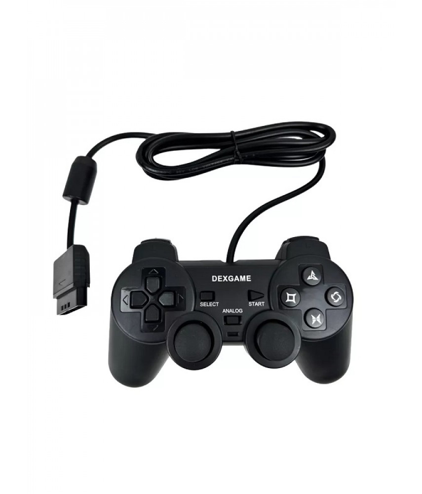 Контроллер проводной DualShock 2 (черный) (упаковка пакет)