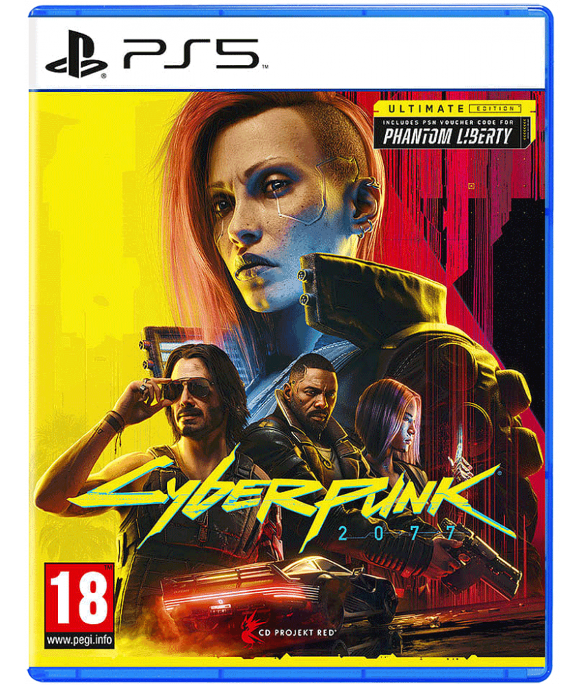 Диск Cyberpunk 2077: Ultimate Edition для PlayStation 5 / PS5. Игра полностью на русском языке.