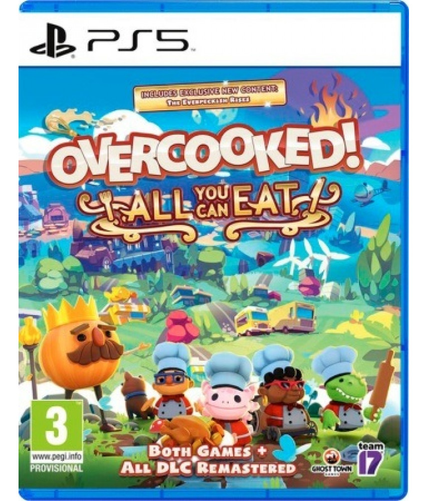 Игра Overcooked! All You Can Eat для PlayStation 5. Меню и субтитры на русском языке.