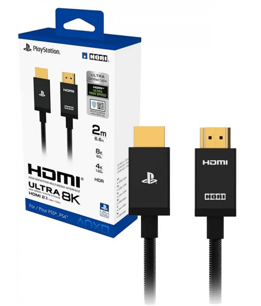 Кабель HDMI 2.1 HORI Ultra High Speed 8K / 4K (2 м) для PS5 / PS4 Кабель HDMI 2.1 HORI Ultra High Speed 8K / 4K (2 м) для PS5 / PS4