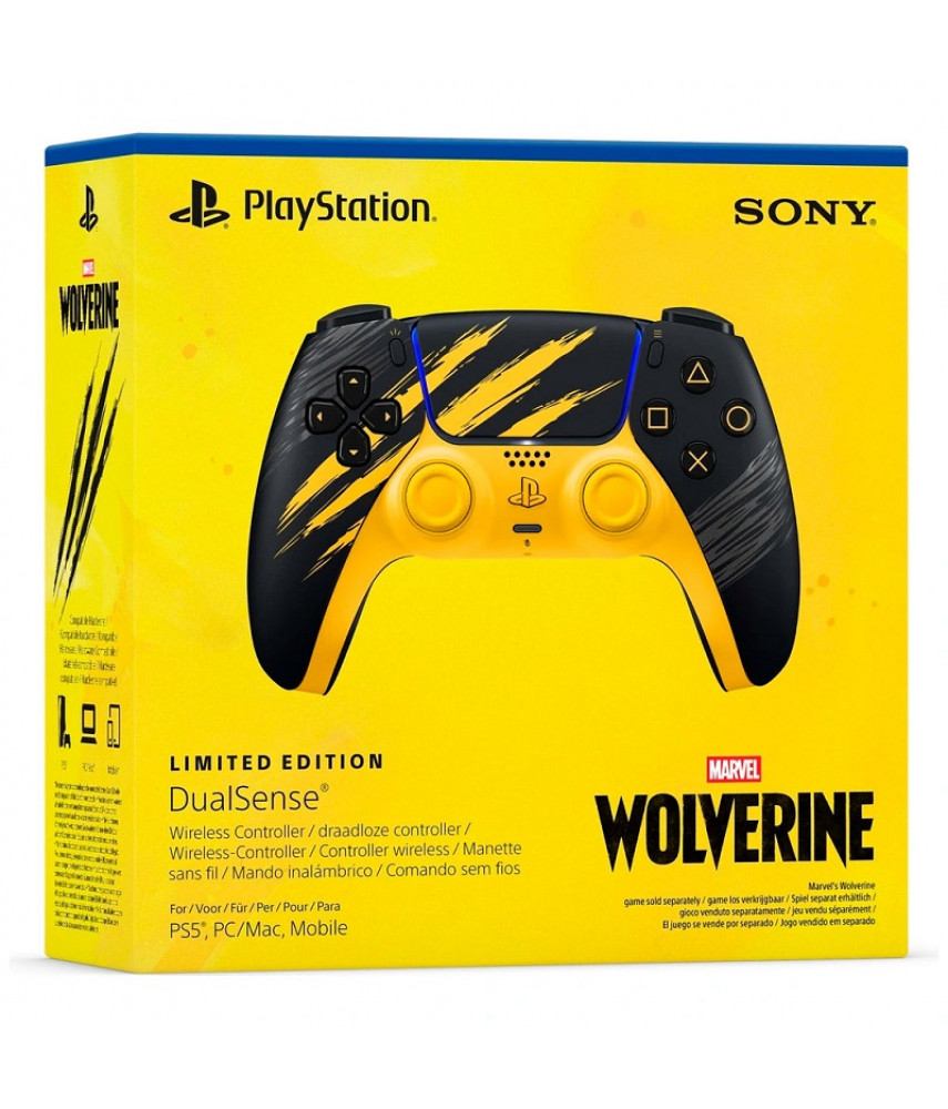 Беспроводной геймпад Sony DualSense Marvel’s Wolverine Battle Yellow Limited Edition для PS5