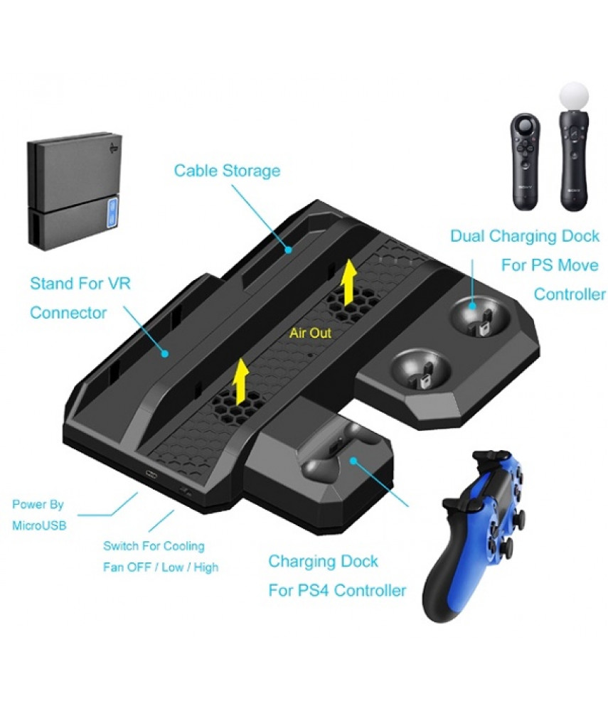 Универсальная вертикальная подставка для PS4/PS4 Slim/PS4 Pro/VR (DOBE TP4-888)