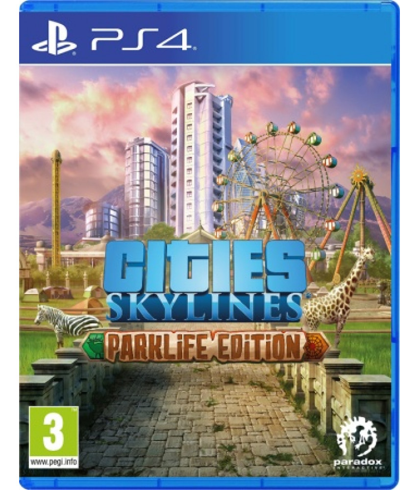 Диск Cities: Skylines Parklife Edition для PlayStation 4. Меню и субтитры на русском языке.