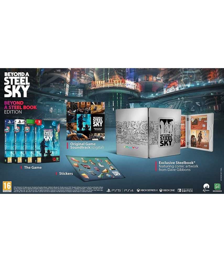 Игра Beyond a Steel Sky. Steelbook Edition для PlayStation 4. Меню и субтитры на русском языке.