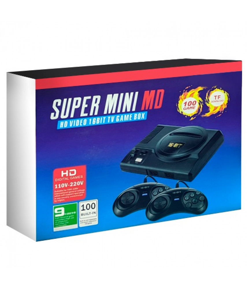 Игровая приставка 16-bit Super Mini MD HDMI (100 игр)