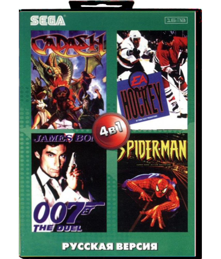 Сборник SEGA 4 в 1 (AA-4127) Cadash / Hockey / James Bond: the Duel / Spider-man [16-bit] 