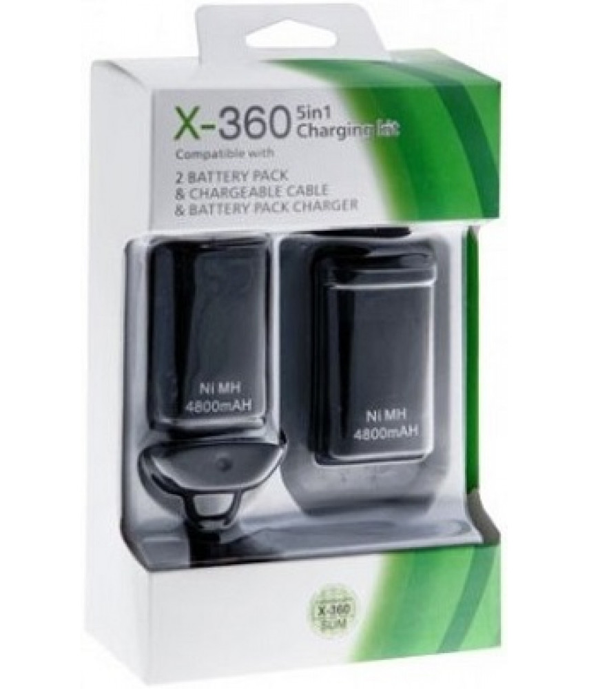 Набор Xbox 360 Charging Kit 4в1 (аккумулятор 2 шт + кабель зарядки + зарядное устройство) 
